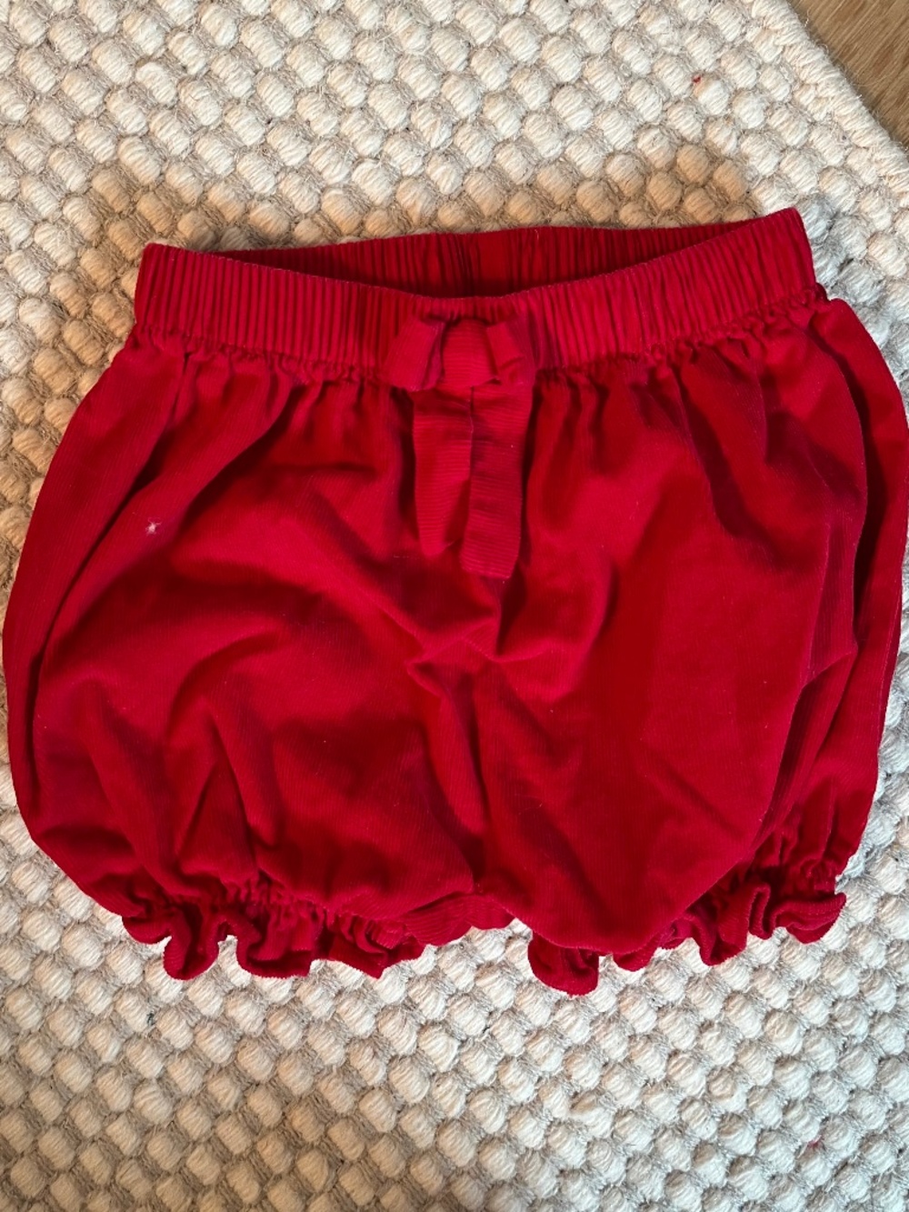 Little English Corduroy Bow Bloomers Red 3T